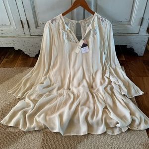 Boho Ethereal Lace Long Sleeve Tunic Dress